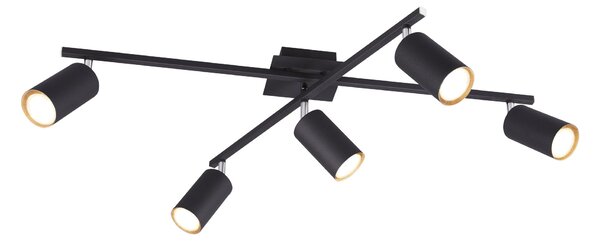 Plafoniera da Interno GU10 in Metallo Nero Opaco
