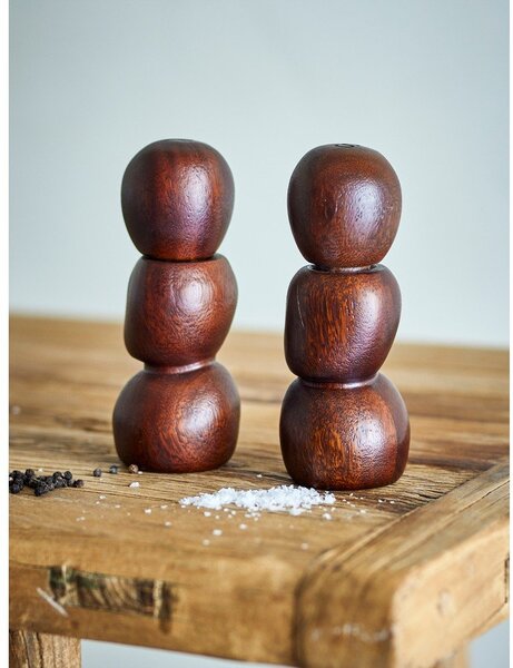 Macinatori da cucina marroni in legno 2 pz Salvi – Bloomingville