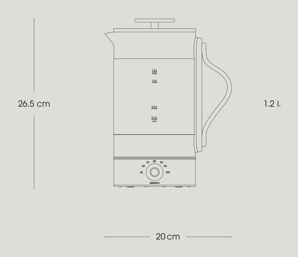 Bollitore argentato in vetro 1,2 l Emma – Stelton