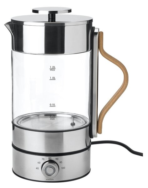 Bollitore argentato in vetro 1,2 l Emma – Stelton