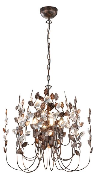 Lampadario da Interno E14 in Metallo Ruggine Anticato
