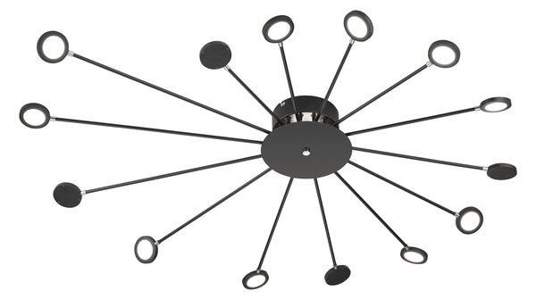 Plafoniera da Interno a LED in Metallo Nero Opaco