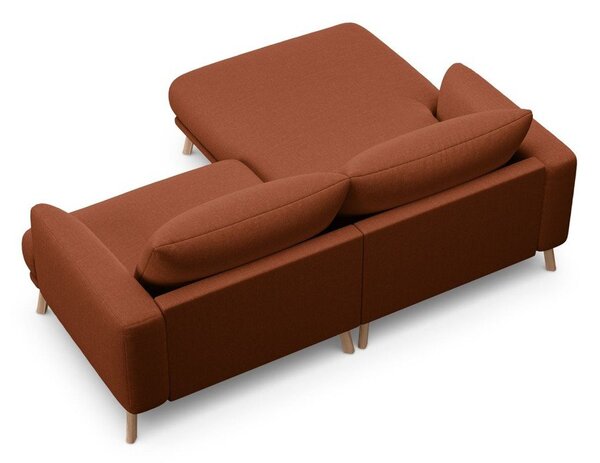 Divano angolare color terracotta (con penisola a sinistra/con chaise lounge) Naomi – Micadoni