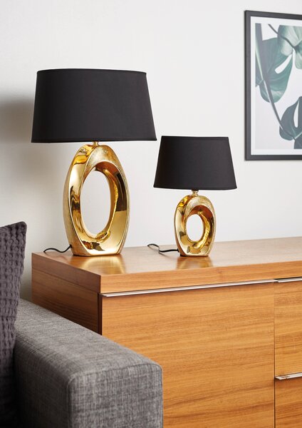 Lampada tavolo da Interno E14 in Ceramica Oro