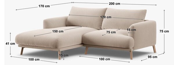 Divano angolare color terracotta (con penisola a sinistra/con chaise lounge) Naomi – Micadoni