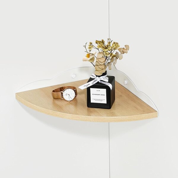 Mensola da parete sospesa - Mensola in legno - Ideale per esporre decorazioni - Con foro per cavi - 276 cm - Bianco