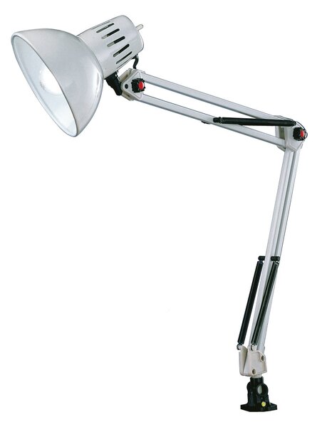 Lampa a morsetto da Interno E27 in Metallo Bianco