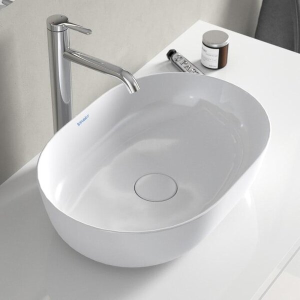 Duravit Luv - Lavabo da appoggio, 500x350 mm, senza sfioratore, bianco 0379500000