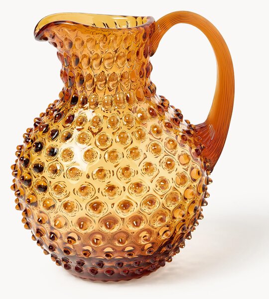 Brocca in vetro soffiato Hobnail 2 L