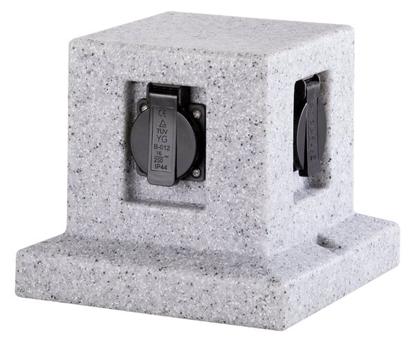 Torretta 4 Spine Shuko da Esterno IP44 in Poliestere Grigio