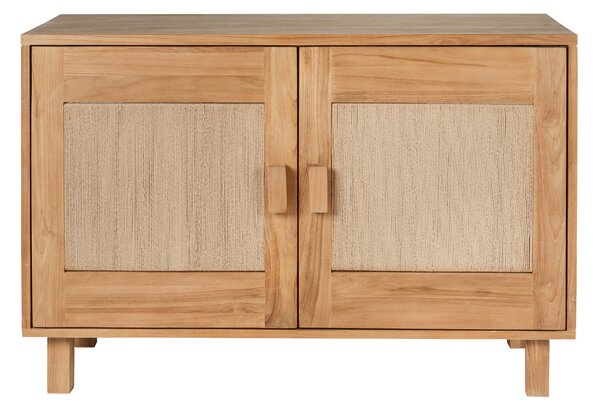 Mobile da bagno in legno massello di teak e corda intrecciata L120 cm MOSSA