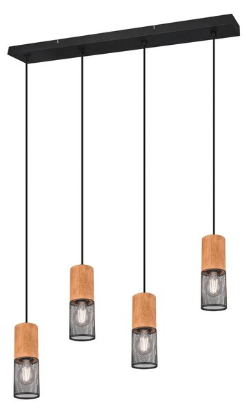Lampada a Sospensione da Interno a LED in Metallo Nero Opaco