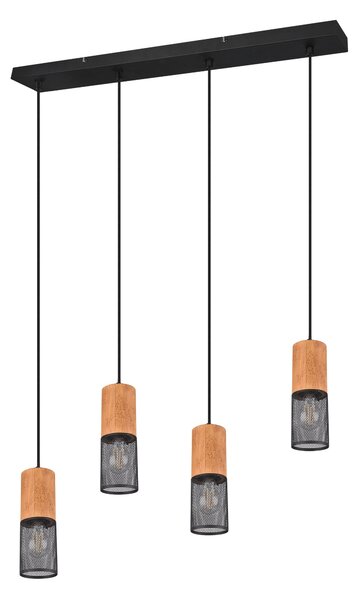Lampada a Sospensione da Interno a LED in Metallo Nero Opaco