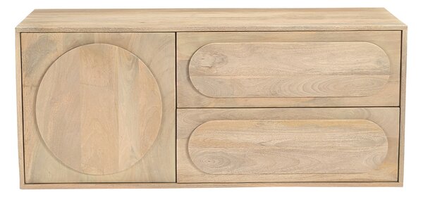 Mobile da bagno sospeso in legno massello di mango L120 cm SLAPPA