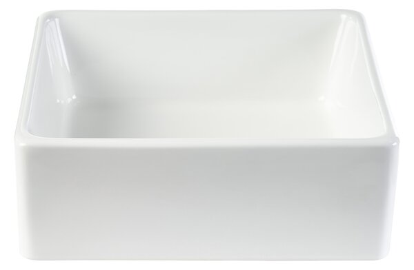 Lavandino quadrato in ceramica bianca L39 cm MILA