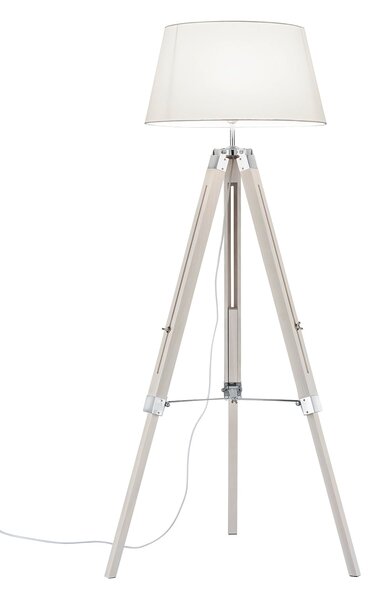 Piantana da Interno E27 in Legno naturale Bianco