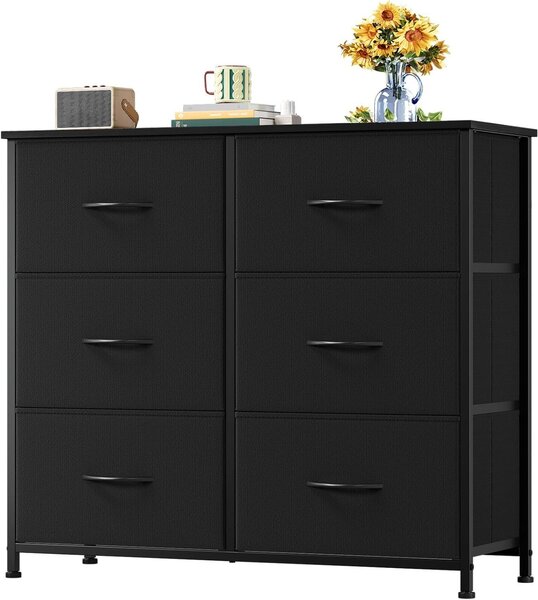 Mobiletto contenitore - Armadio contenitore - Comodino - Organizzazione degli spazi - Struttura in acciaio - 80x71,5 cm - Nero
