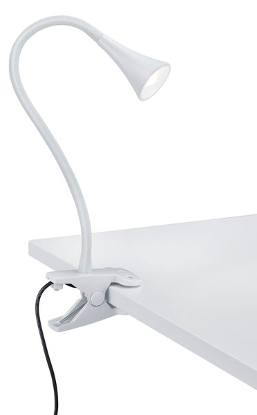 Lampa a morsetto da Interno a LED in Plastica Bianco