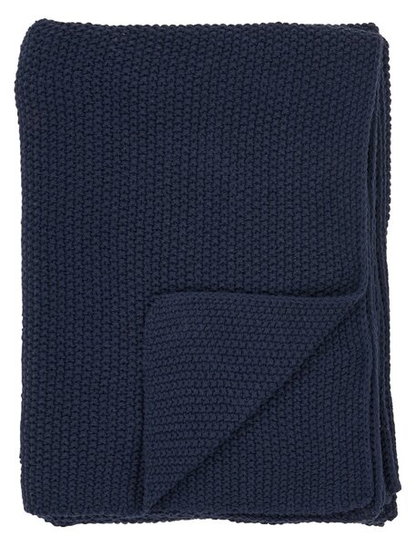 Coperta blu scuro in cotone riciclato 130x170 cm Santos – House Nordic