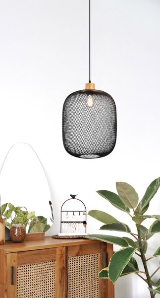 Lampada a Sospensione da Interno in Metallo Nero Opaco