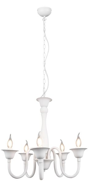 Lampadario da Interno E14 in Metallo Bianco Opaco