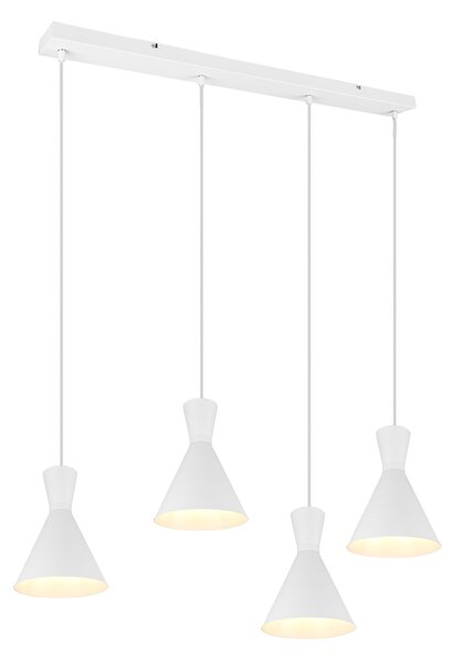 Lampada a Sospensione da Interno E27 in Metallo Bianco Opaco