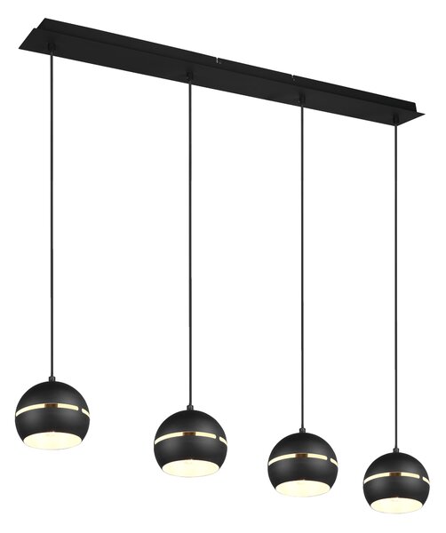 Lampada a Sospensione da Interno E14 in Metallo Nero Opaco