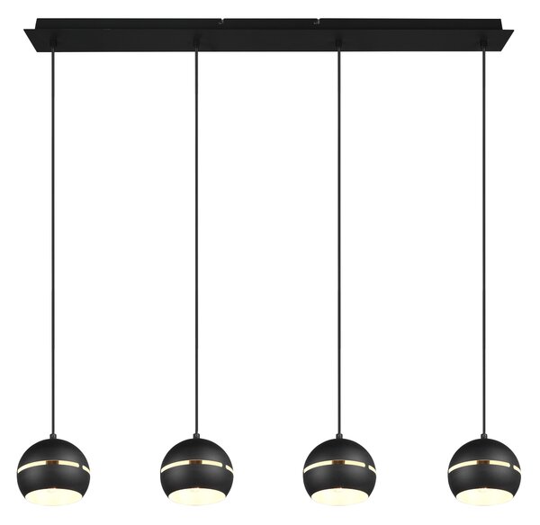 Lampada a Sospensione da Interno E14 in Metallo Nero Opaco