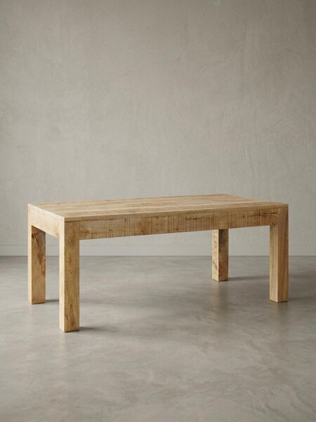 Tavolino da salotto 110 x 60 x 47 cm in legno massello di mango naturale, stile country, tavolo da salotto rustico, tavolino da caffè, tavolo da salotto in legno massello
