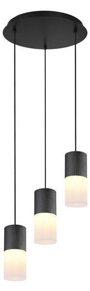 Lampada a Sospensione da Interno E27 in Metallo Nero Opaco