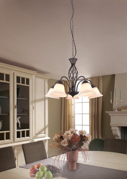 Lampadario da Interno E27 in Metallo Ruggine