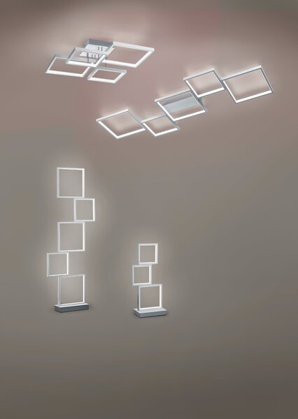 Piantana da Interno a LED in Metallo Alluminio Spazzolato