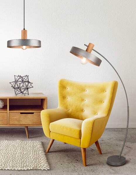 Piantana da Interno a Led in Metallo Nichel Anticato