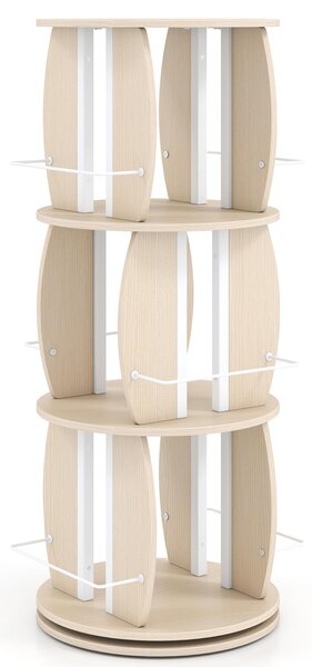 KOMFOTTEU: Libreria girevole, scaffale portante con capacità di carico di 15 kg per ripiano, scaffale da ufficio e libreria freestanding per soggiorno e camera da letto