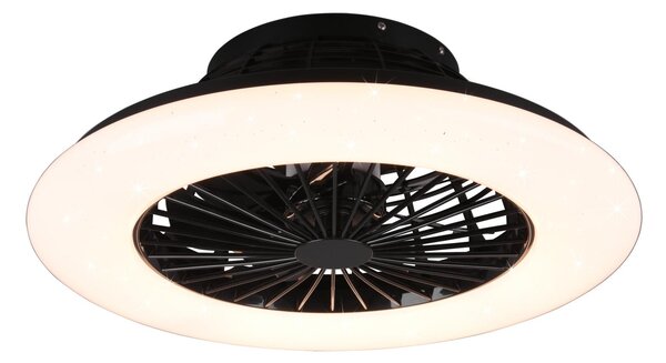 Plafoniera Ventilatore da Interno a led in PLASTICA Nero Opaco