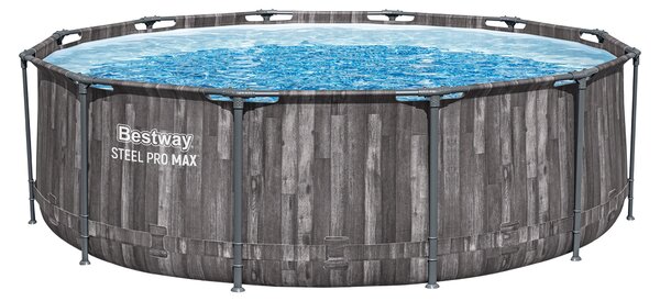 Piscina Steel Pro MAX™ Solo senza accessori, Ø 366 x 100 cm, effetto legno (rovere di palude), rotonda