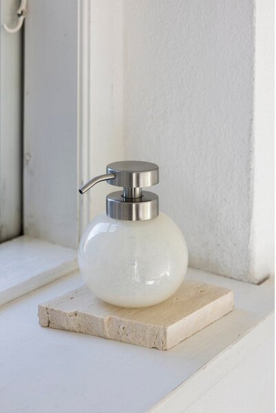 Dispenser per sapone color crema in vetro Opal – Mette Ditmer Denmark