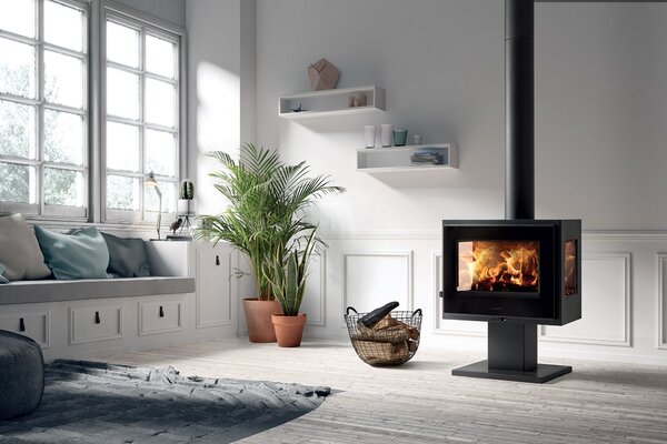 Stufa a Legna 5,9 kW 79,7x63,9x40 cm Atlantic 3V Nera