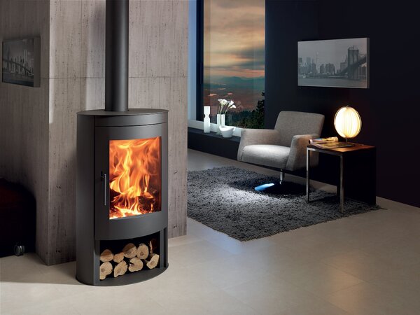Stufa a Legna 8,7 kW 104,8x60,5x49 cm Oval Nera