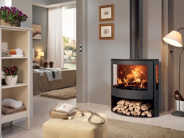 Stufa a Legna 7,8 kW 83,9x78x45,1 cm Iris Nera