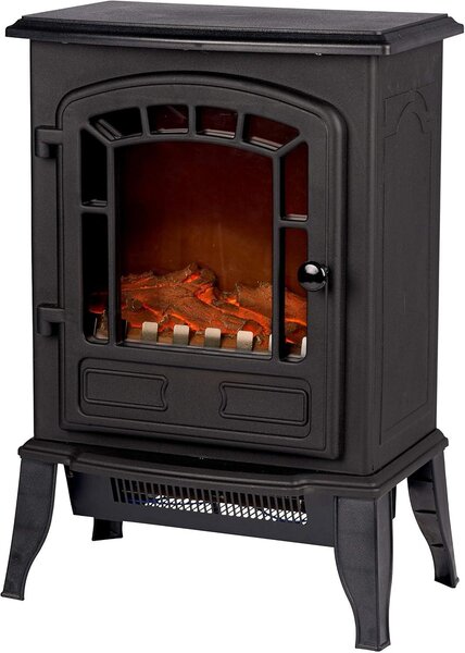 Camino elettrico a parete – Crea un'atmosfera accogliente – Immagine realistica delle fiamme – Dimensioni: 1055 x 48 cm – Colore: nero
