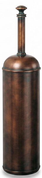 Porta scopino in Ottone da appoggio o a muro Dimensioni 8x8x h 35,5 cm LIBERTY finitura Bronzo Lucido