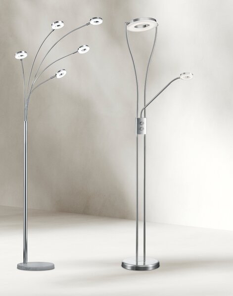 Piantana da Interno a LED in Metallo Cromo