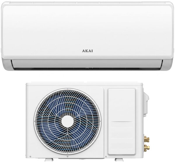 Akai Climatizzatore 9000 Btu Inverter Monosplit Condizionatore con Pompa di Calore Classe Classe A++/A+ Gas R32 Wi-Fi (Unit Interna+ Unit Esterna