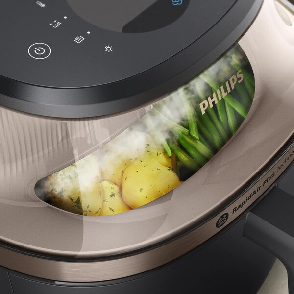 Philips Friggitrice ad Aria 7,2 Litri Potenza 2000W con Cottura a Vapore e Timer colore Champagne serie 5000 - NA543/00