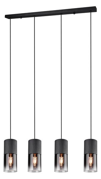 Lampada a Sospensione da Interno E27 in Metallo Nero Opaco