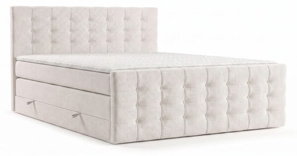 Letto boxspring color crema con contenitore 200x200 cm Blend – Maison de Rêve