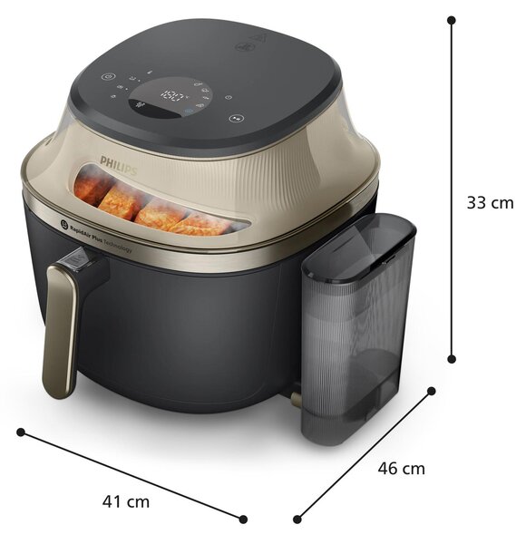Philips Friggitrice ad Aria 7,2 Litri Potenza 2000W con Cottura a Vapore e Timer colore Champagne serie 5000 - NA543/00