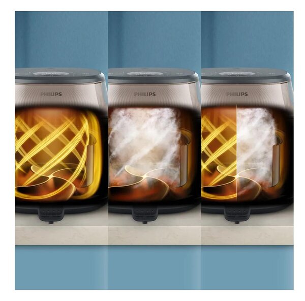 Philips Friggitrice ad Aria 7,2 Litri Potenza 2000W con Cottura a Vapore e Timer colore Champagne serie 5000 - NA543/00