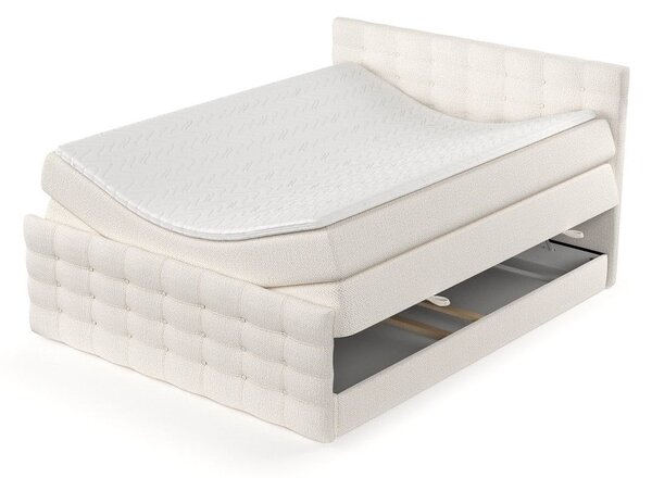 Letto boxspring color crema con contenitore 200x200 cm Blend – Maison de Rêve